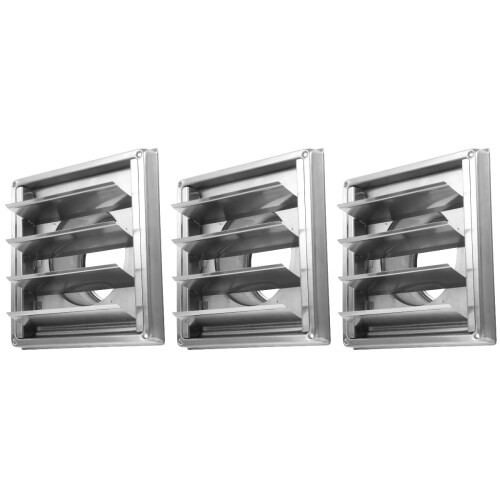 3Pièces Cache-Vent Extérieur Inox Argent Louver Protection Anti- 2