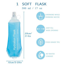 Garrafa Térmica Portátil e À Prova de Vazamentos de 500ml, Garrafa de Água Dobrável para Corrida, Caminhada, Ciclismo e Esportes Ao Ar Livre.