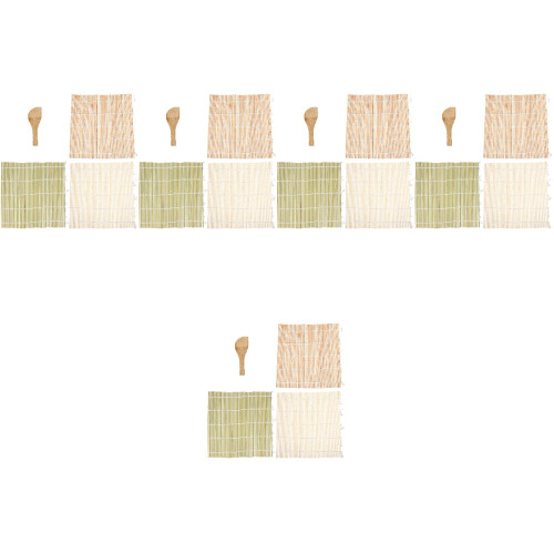 5Sets Assorted Bamboo Sushi Mats and Spoons Home Sushi Making Tools 2