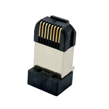 2 Stück RJ45-Stecker 8P8C, Langer Körper, Leiterplattenstecker, Geschirmt, DIP-Stecker, 90 Grad