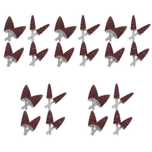 40Pcs Durable Cone Shape Abrasive Flap Wheels Dark Red Grinding Heads 1