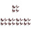40Pcs Durable Cone Shape Abrasive Flap Wheels Dark Red Grinding Heads 4