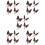 40Pcs Durable Cone Shape Abrasive Flap Wheels Dark Red Grinding Heads 7