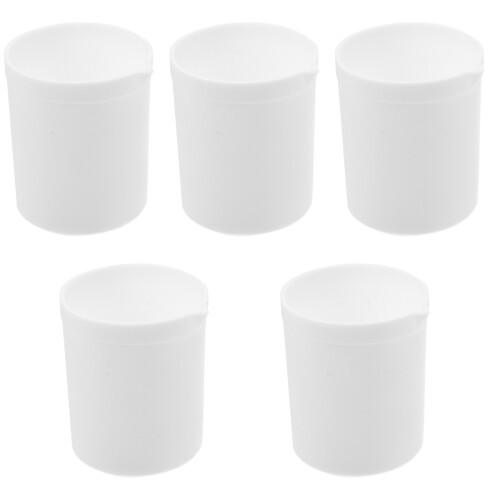 5Pcs Compact White Chemistry Beaker Mugs Plastic Lab Cups for Home 1