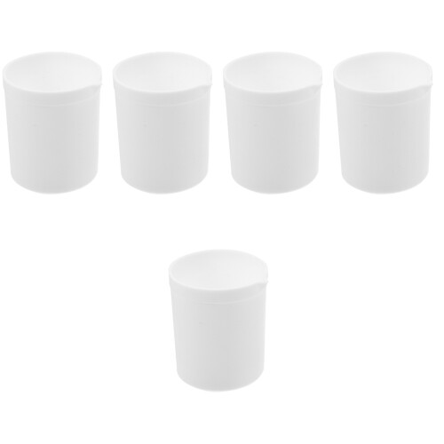 5Pcs Compact White Chemistry Beaker Mugs Plastic Lab Cups for Home 2