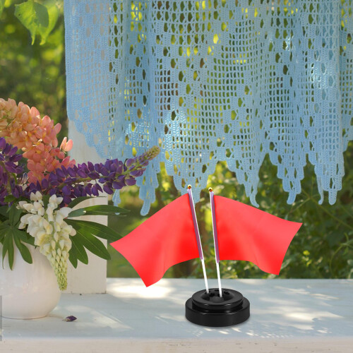6Pcs Plastic Mini Flag Stand for Office Party and Decoration 2