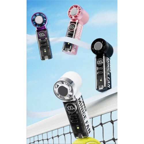Draagbare Handventilator met LED-Display, USB-Oplaadbare Miniventilator met Draagkoord D 2