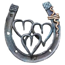Handmade Horseshoe, Cast Horseshoe Wall Decor, Good Lucky Horseshoe, Hand Cast Horseshoe with Love Wall Decor C