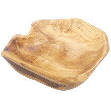 Wooden Fruit Salad Serving Bowl Hand-Carved Root Bowls Living Room Real Wood Candy Bowl 25-29cm