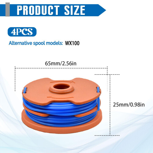 JAMSSOW 4 Pcs Replacement Strimmer Spool Compatible with WX100,Autofeed Nylon Sp 1
