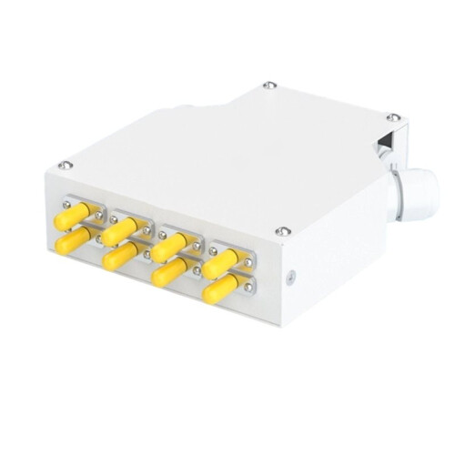Fiber Distribution Box 8 Port DIN Rail Mount 2 Cable Entries Suitable for 8 Core ST Duplex Adapter