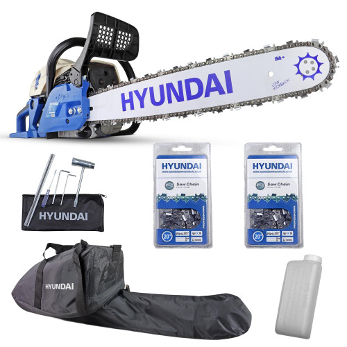 Hyundai Hyundai 62cc 20" Petrol Chainsaw – Powerful 2-Stroke Engine, Lightweight Heavy-D 1