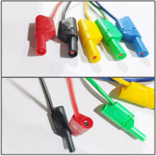 P1050 Conjunto de 5 Cabos de Teste Multímetro Empilháveis com Plugue Banana de 4mm e Dupla Segurança, Cabo de 100cm, 1000V para Testes Elétricos