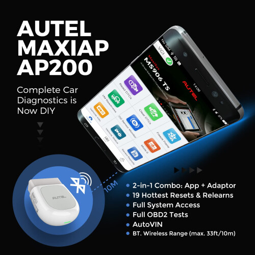 Autel Autel AP200 Bluetooth OBD2 Scanner, Code Reader with Full Systems Diagnoses and 1