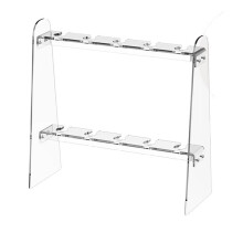 Acrylic Champagne Glass Holder Stand 2 Tier Champagne Wall with 10 Slots Champagne Stand Holder for Party Countertop