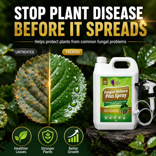 Fungus Defence Plus Spray 2.5L | Extra Large Plant Protection | Controls Blacksp 1