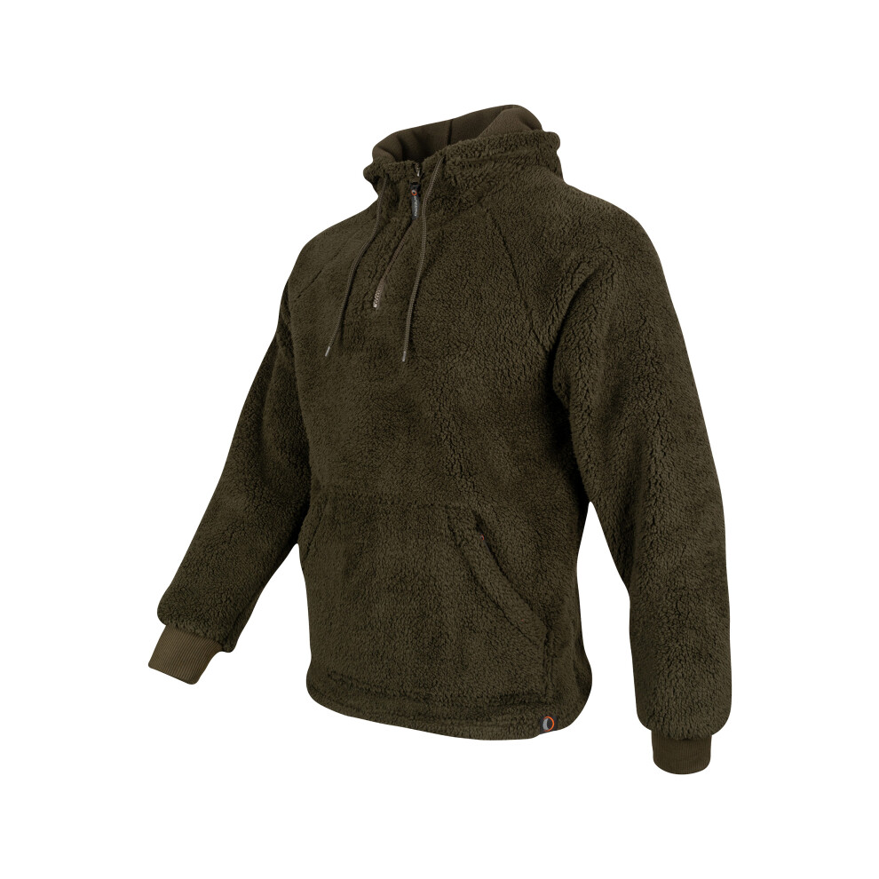 Speero Sherpa Fleece Hoodie Dark Olive Xl Green