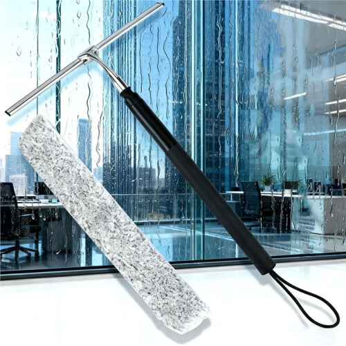 Telescopic Window Squeegee 10'' Home Cleaning Kit Extendable Shower Squeegee for Glass Doors - Window Cleaning Tool 2