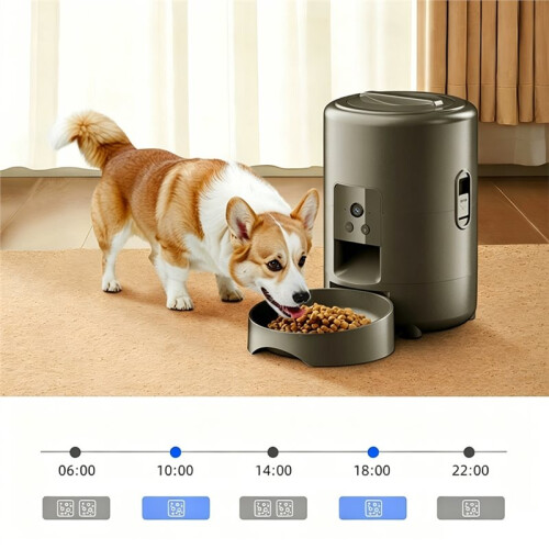 2L  Cat Food Dispenser, Automatic Kibble Feeder with Display for Pets A 1