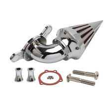 Cone Spike Air Cleaner Intake Filters for  Dyna Softail Touring Road Glide Electroplated/Red Filter