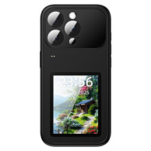 Coque de Téléphone Dynamique avec Transfert de Photo, Lecture Vidéo, Écran Tactile, Couverture  Multifonctionnelle pour 16Pro Noir