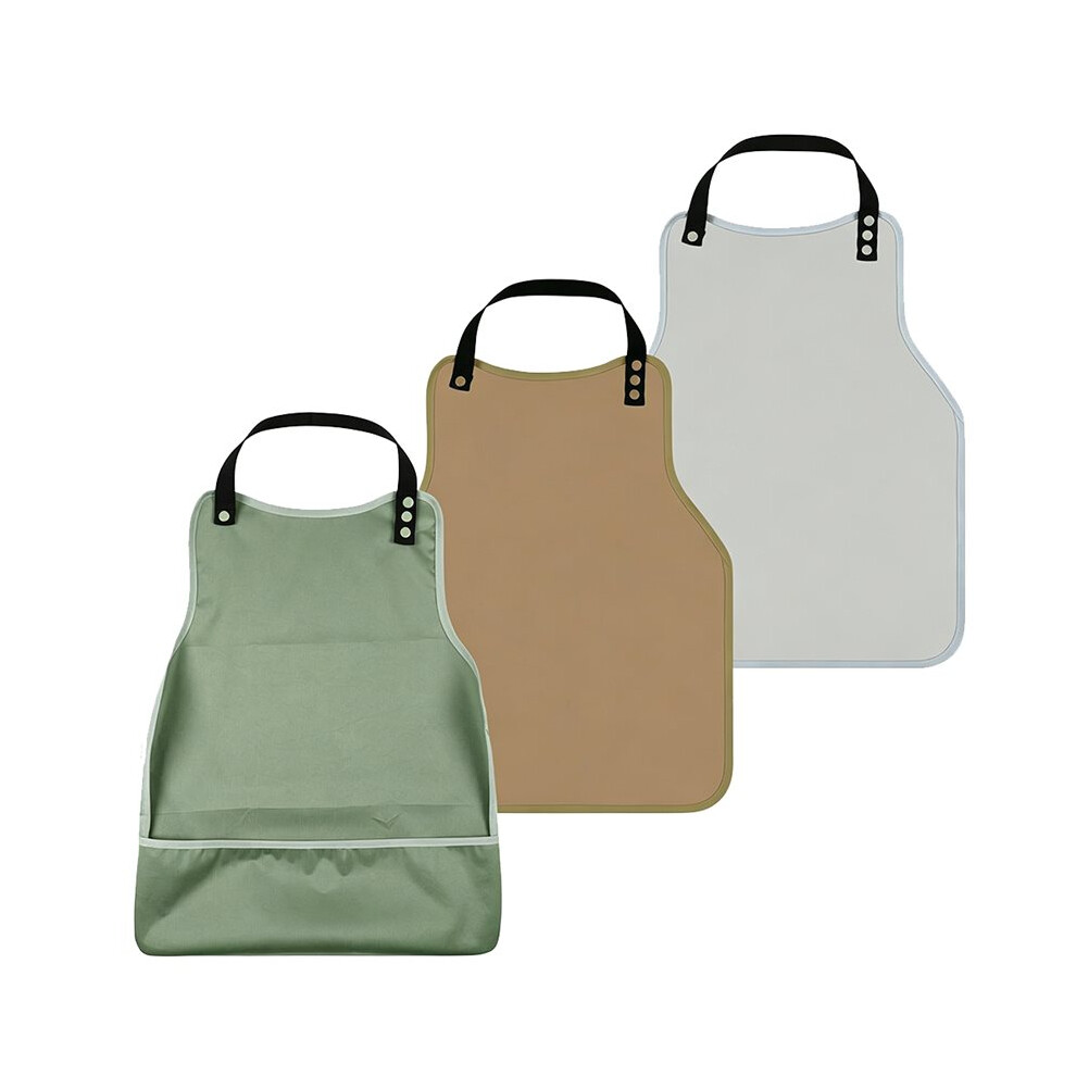 Adult Bibs 3-Pack: Washable Clothing Protectors with Upgraded Crumb Catcher for Seniors