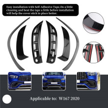 6Pcs Car Front&Rear Bumper Splitter Spoilers Trim for - GLE W167 2020 AMG Gloss Black