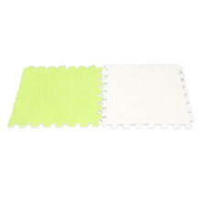 10 Stück Plüsch-Interlocking-Matte 31x30cm grün/weiß