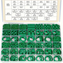 595-Delige Set O-Ringen voor Airconditioning, Groene Rubberen Afdichtingspakkingen, Assortiment O-Ringen en Sluitringen voor Auto-Airconditioning