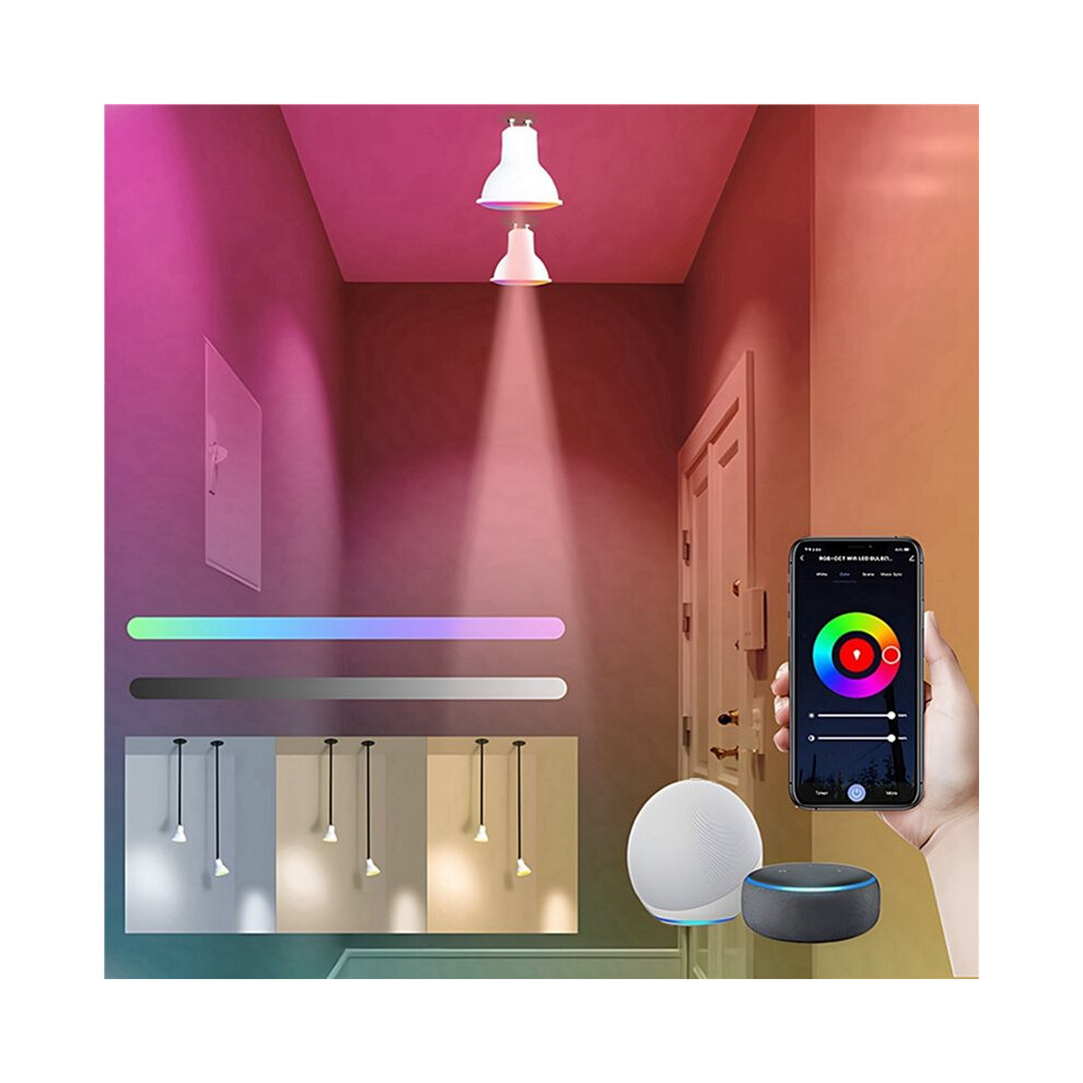 10Pcs Tuya Wifi Gu10 Led Bulb Dimmable 6W 220V Life App Control Spot Bulb Works With Alexa Light 4713802235391