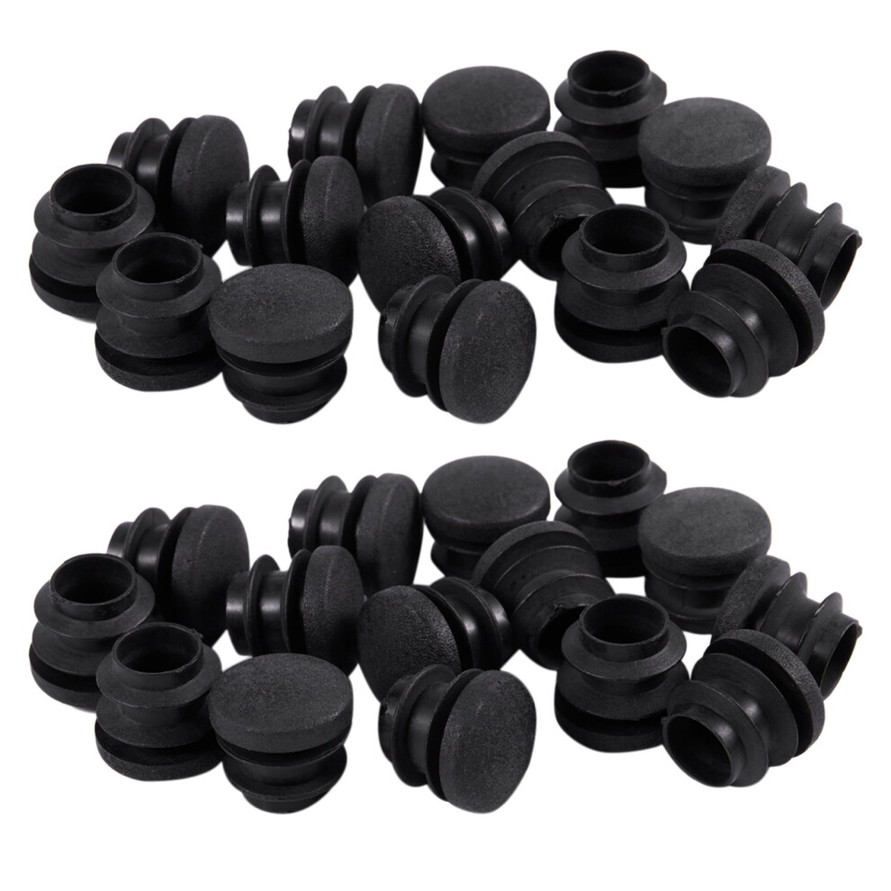 30Pcs Black Plastic Blanking End Cap Round Tube Insert Pipe Bung 16Mm 4711989217230