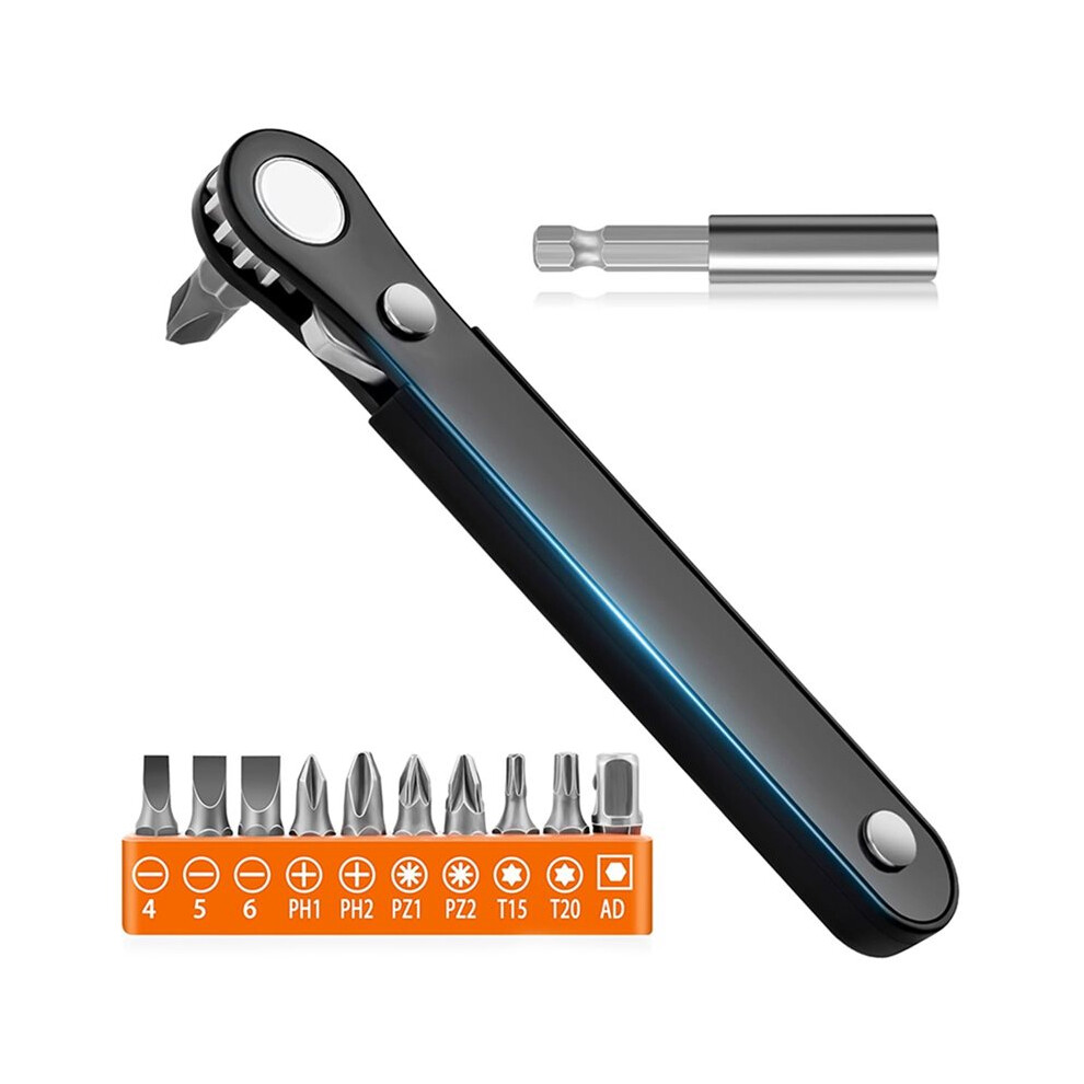 Right Angle Screwdriver Set - Ratcheting 90 Degree Offset Wrench Kit 6032841142896