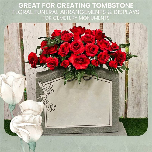 2 Pack Wire Headstone Saddle with Foam Attached Rustproof Galvanized Cemetery Gravestone Saddle 1