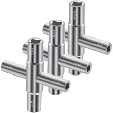 4-Weg Buitenkraansleutelset, 1/4", 9/32", 5/16", 11/32, 3-Delige Zware Stalen Multifunctionele Waterkraansleutel voor Ventielkranen