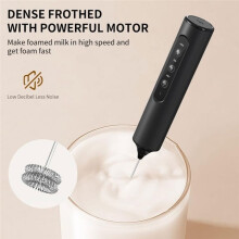 Electric Milk Frother, Rechargeable Handheld Button Control for Easy Operation,Portable Foam Mixer for Coffee, Lattes