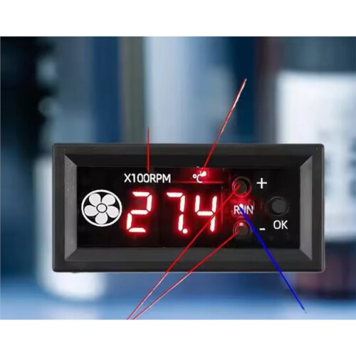 Fan Speed Regulator Meter 4-Wire PWM Digital Temperature Control Low-Temperature Shutdown Governor 3A 1