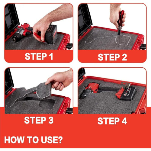 4 Pack 17.7 X12 X 1 Inch Tool Box Foam,Tool Foam Inserts for Cases,Storage Sheets for Toolbox 2