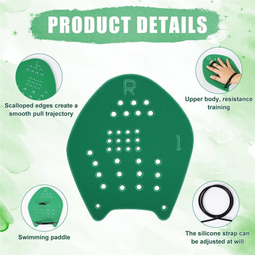 Swimming Paddles for Hands with Adjustable Straps Medium Training Hand Paddles Medium Size(18x21CM)