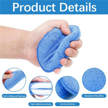 18-Pack Appliceringsdynor för Bilvax, Appliceringsdynor i Skummikrofiber för Bilpolering, Detaljpolering, Däckapplikator