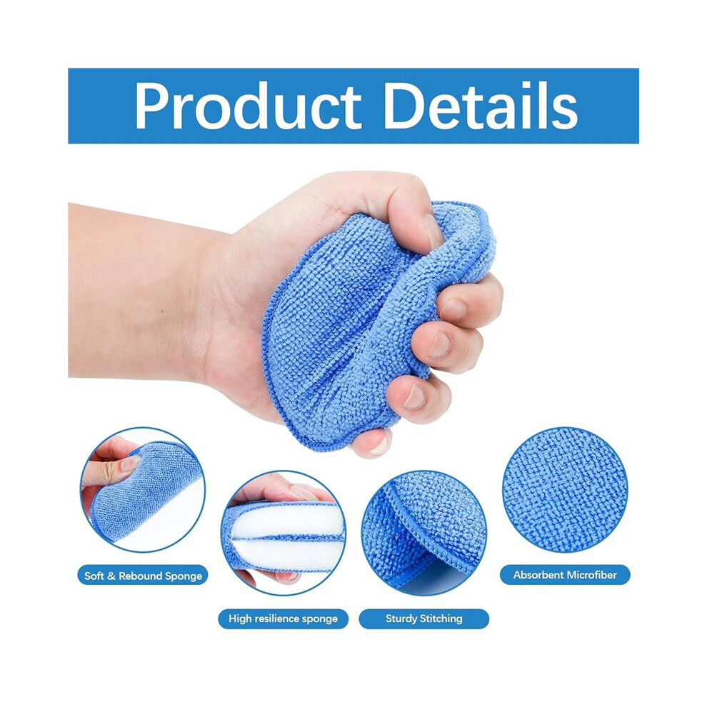 18-Pack Car Wax Application Pads, Foam Microfiber Application Pads For Car Polishing, Detail Polishing, Tire Applicator 4714183014681