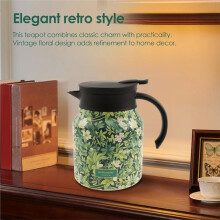 Bule de Aço Inoxidável com Isolamento Térmico de 1000ml, Tampa com Alça e Infusor Removível, Ideal para Casa, Casa de Chá e Chá da Tarde.