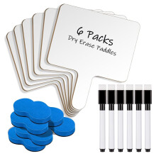 6er-Pack Doppelseitige, Abwischbare Whiteboards mit Markern und Schwämmen für Interaktives Lernen und Meetings