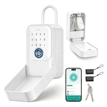 Intelligenter Schlüsseltresor, -Schlüsseltresor mit Fingerabdruck-, Passcode-, Zugangskarten-, Schlüssel- und App-Steuerung, Weiß
