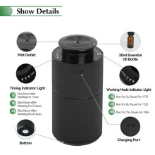 Premium Aromatherapy Diffuser USB Charging Aluminium Alloys Material Aromatic Oil Diffuser Air Freshener Device Black