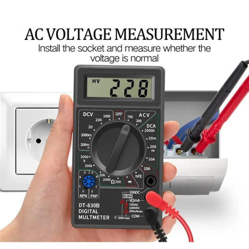 Handheld Digitale Multimeter Professionele Volt-Ampère-Ohm-Tester Voltmeter Ampèremeter Meter DT830B 2