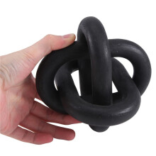 Wood Chain Link Decor 3 Link Wood Knot Decor Hand Carved Coffee Table Decor Modern Farmhouse Shelf Decor Boho Black