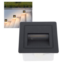 IP65 Waterproofing 3W LED Step Light Warm White 3000K -Recessed Indoor Outdoor Stair Light with 260LM Free Lighting