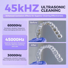 Beugelreiniger met UV-Sterilisator, 45 KHz Tandheelkundige Reinigingsmachine voor Kunstgebitten, Aligners en Beugels, 200 Ml