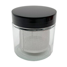 Diamond Washing Cup Watch Small Parts Gemstone Cleaning Glass Jar Pot with Sieve