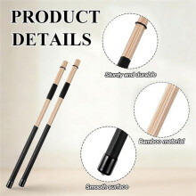 3 Pairs Drumsticks Jazz Drum Sticks 19 Bundle Rods Drumsticks Drum Brushes Sticks Rod Drumsticks Music Instrument Part